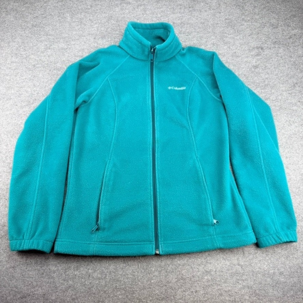 Columbia Women's Teal Full Zip Long Sleeve Fleece Casual Jacket Size S Small